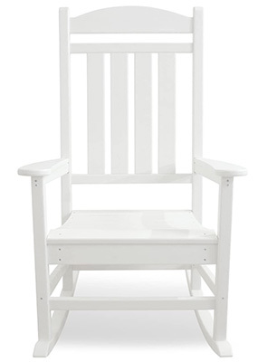 White Color, Polywood Presidential Rocking Chair, Front View