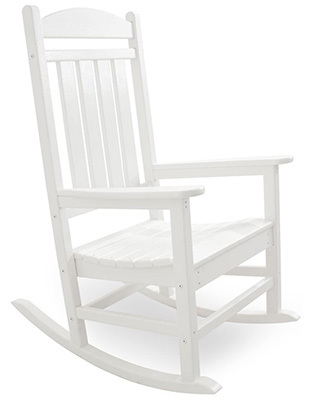White Color, Polywood Presidential Rocking Chair, Left View