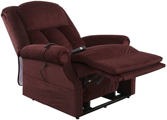 Bordeaux Red Color, Mega Motion Easy Comfort Superior Lift Chair, Recliner Position