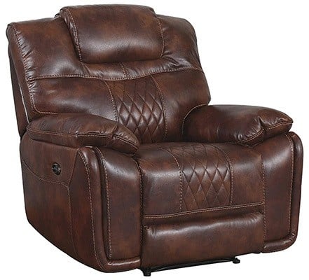 Brown Color, Sunset Trading Diamond Recliner, Left View