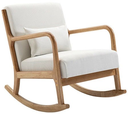 Solid Wood, Amadon Rocking Chaise Lounge Chair, Left View