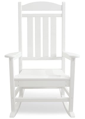 White Color, Polywood Presidential Rocking Chair, Front View