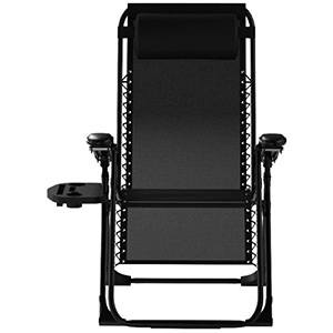 Black Color, Ezcheer XL Zero Gravity Lounge Chair, Front View