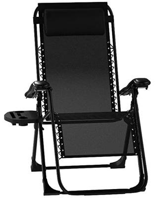 Black Color, Ezcheer XL Zero Gravity Lounge Chair, Left Front