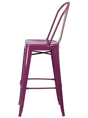 Purple Color, Curved back Flash Furniture Metal Indoor-Outdoor Bar Chair
