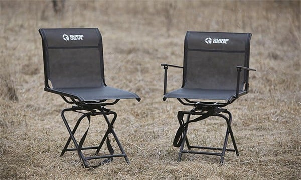 Black Color, Guide Gear Big Boy Comfort Swivel Hunting Blind Chair, Both View
