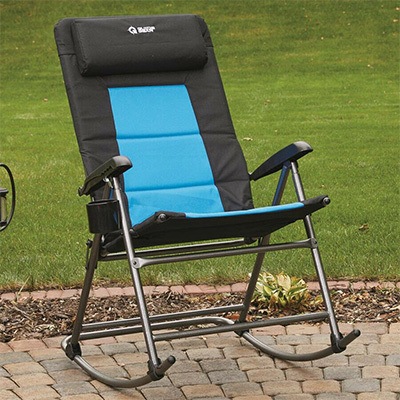 Blue Color, Guide Gear Oversized Rocking Camp Chair, Left View