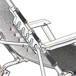 3 gears positions,  Backrest angle 3 gears adjustable, H.yina zero gravity reclining outdoor lounge chair