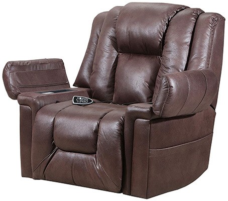 Espresso Color, Lane Boss Big Man Power Lift Recliner, Left View