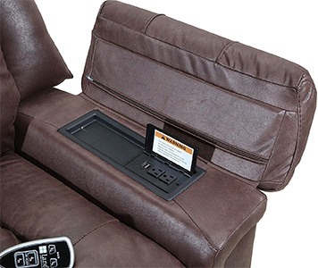 Espresso Color, Lane Boss Big Man Power Lift Recliner, USB Port