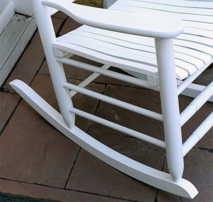 Armrests, Oliver and Smith Wooden Patio Porch Rocker, Side View