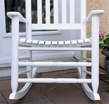 Comfort, Oliver and Smith Wooden Patio Porch Rocker, Front View