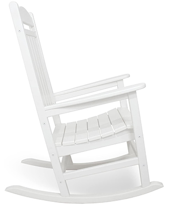 White Color, Polywood Presidential Rocking Chair, Side View