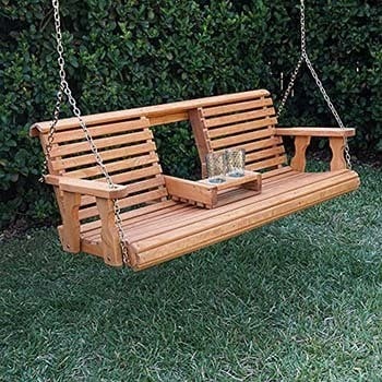 Virtually Odorless, Long Lasting UV Protection, Porchgate Amish Heavy Duty Porch Swing With Console