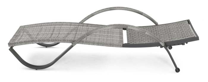 Adjustable back, powder-coated aluminum frame, hand-woven weave, RST Cannes Chaise Lounge