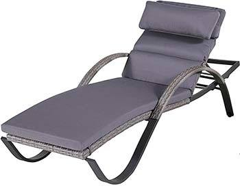 A large image of RST Cannes Chaise Lounge in charcoal grey color.