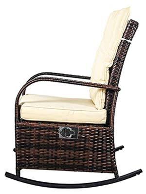 Easy to Assemble,  Rust-resistant steel frame, Scyl Rattan Reclining Chair