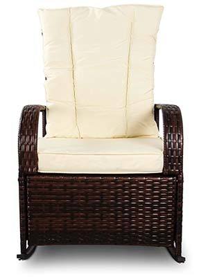 Durable, Water-proof Soft Cushion, SCYL Rattan Rocker Recliner