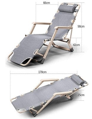 Specification Stats, Oversized Heavy Duty Patio Lounge Chair, Grey Color