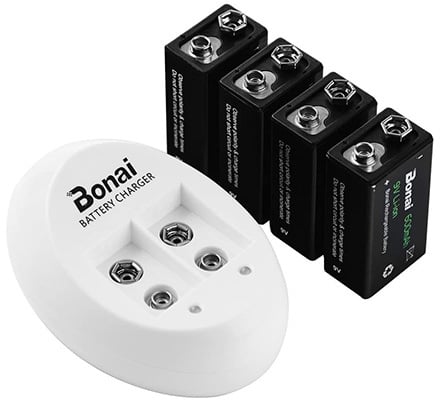 BONAI 6F22 9 Volt Rechargeable Battery, Treating Back Pain At Home, 4 Pack