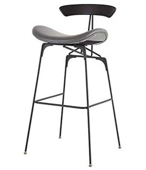 Gray Color, Faux leather seat Yankuoo Wrought Iron Bar Chair