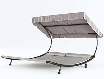 A side view image of Abba Patio Double Chaise Lounge Hammock
