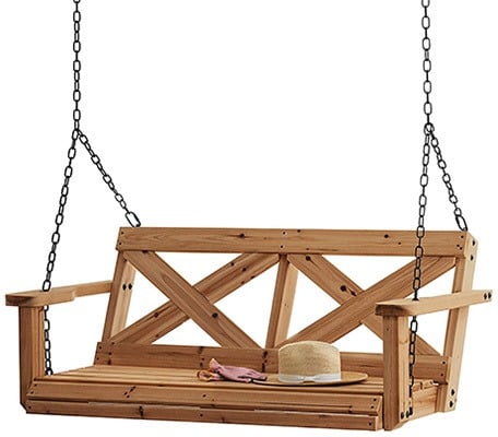 Hanging Backyard Discovery Farmhouse Porch Swing in light brown