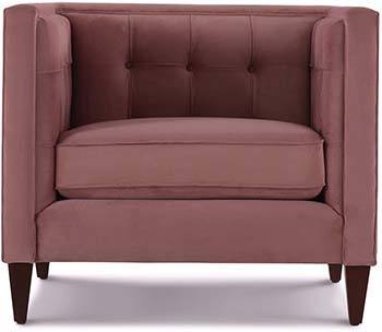 Ash rose variant of the Jennifer Taylor Jack Tufted Arm Chair, our top pick as the best high weight capacity accent chair