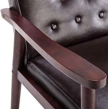 Wood armrest of the Joybase Mid-Century Retro Accent Chair
