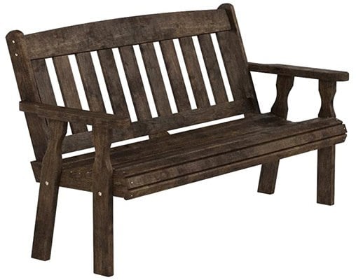 Dark Walnut Stain Color, CAF Amish Heavy Duty Mission Bench, Left View