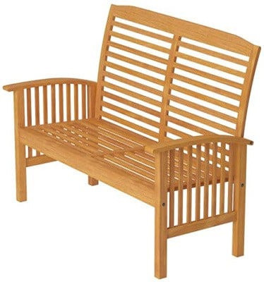 Brown Color, Walker Edison Patio Love Seat, Right View
