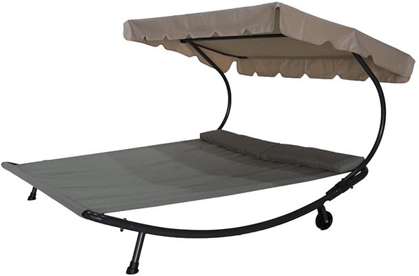Grey Color, Abba Patio Double Chaise Lounge Hammock, Right View