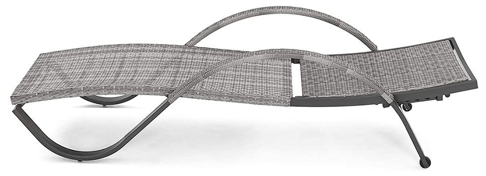 Charcoal Grey Color, RST Cannes Chaise Loungers, Side View