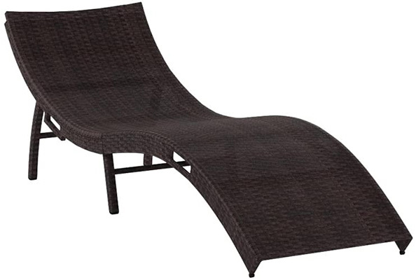 Mix Brown Color, Tangkula Rattan Outdoor Lounger, Left View