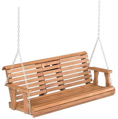 Cedar Stain, Porchgate Amish Heavy Duty Porch Swing, Left View