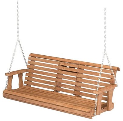 Cedar Stain, Porchgate Amish Heavy Duty Porch Swing, Right View