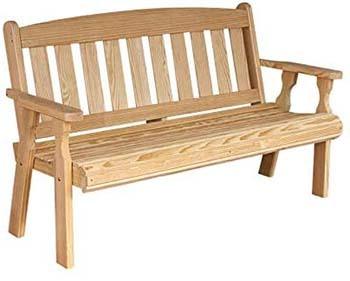 An image of unfinished CAF Amish Heavy Duty Mission Outdoor Bench