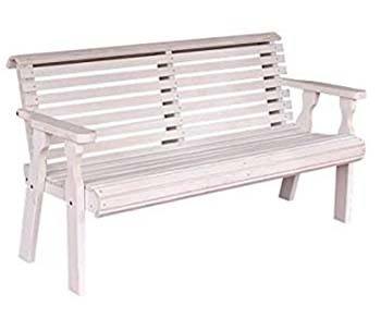 An image of CAF Amish Heavy Duty Roll Back Bench in Semi-solid White Stain