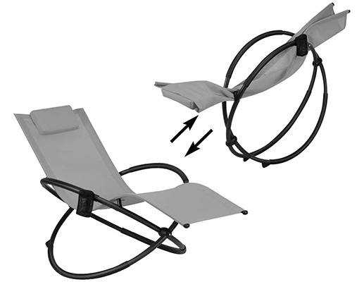 Folding Position, GoPlus Outdoor Orbital Lounger, Grey Color