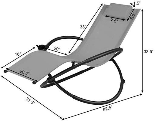Specification Stats, GoPlus Outdoor Orbital Lounger, Grey Color