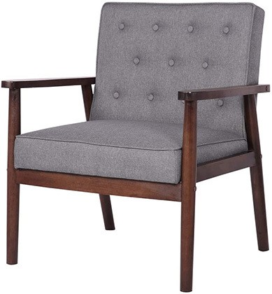 Grey Color, JOYBASE Mid-Century Accent Chair, Right View