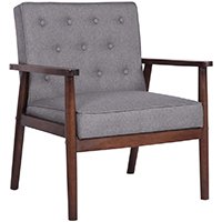 Grey Color, JOYBASE Mid-Century Accent Chair, Small