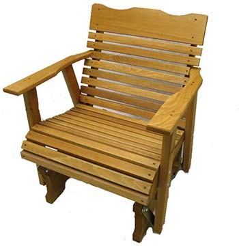 A large image of Kilmer Creek Cedar Porch Glider in Stained Finish