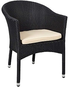 Black Variants, LUCKYERMORE Outdoor Wicker Chair, Small
