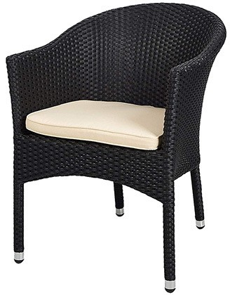 Black Color, LUCKYERMORE Outdoor Wicker Chair, Right View
