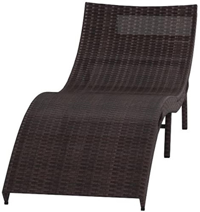 Mix Brown, Tangkula Rattan Outdoor Lounger, Right View