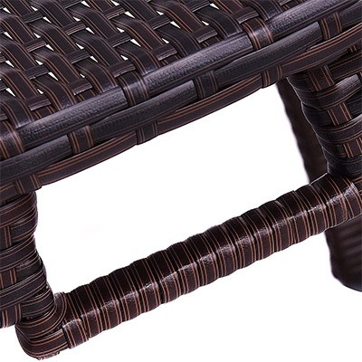 Rattan Material, Tangkula Rattan Outdoor Lounger, Mix Brown