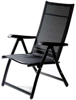 Black Color, TechCare Heavy Duty Adjustable Folding Chair, Rightfront