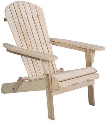 Wood Color, WALCUT Foldable Adirondack Wood Chair, Left View