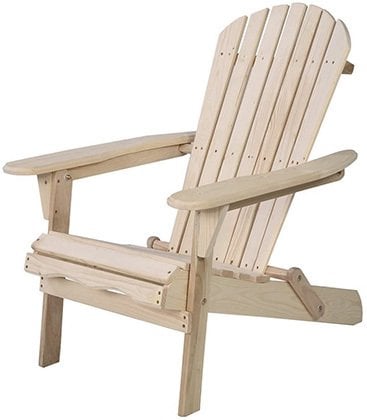Wood Color, WALCUT Foldable Adirondack Wood Chair, Right View